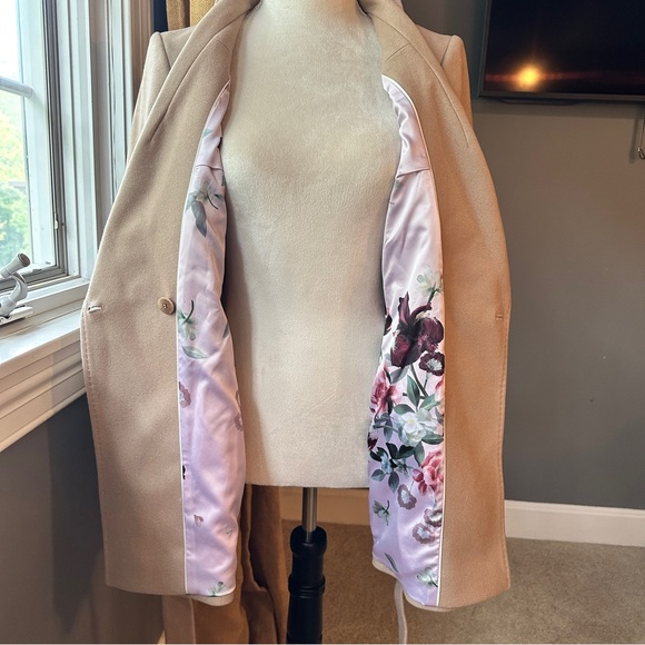 NWT Ted Baker London Wool Cashmere Blend Camel/Tan Wrap Coat w/Belt, Size 2 - Picture 5 of 16